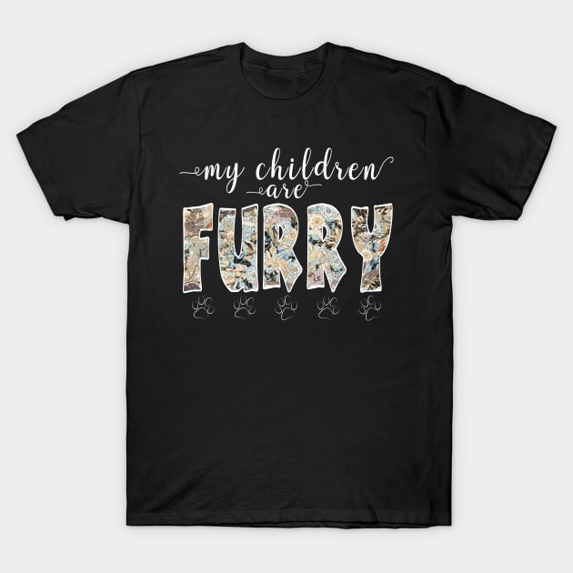 My children are furry Tshirt - Retro floral pattern T-Shirt by CMDesign